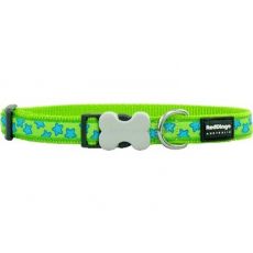 Obojok Design Stars Turquoise on Lime Green